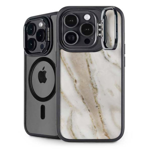 Vanilla Marble iPhone 16 Pro Kickstand Case